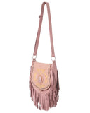 Monarch Butterfly Fringe Bag – Dusty Pink