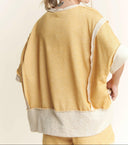 Oversize Reverse Contrast Banded Top-Tops-Rae Collective, Women's Online Fashion Boutique Located in Phoenix, Arizona (Scottsdale Area)