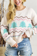 Merry Pines Whirl Knit Sweater