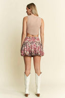 Vintage Floral Print Puff Skirt-Skirts-Rae Collective, Women's Online Fashion Boutique Located in Phoenix, Arizona (Scottsdale Area)