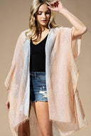 Striped Two-Tone Cover-up Kimono-Kimono-Rae Collective, Women's Online Fashion Boutique Located in Phoenix, Arizona (Scottsdale Area)
