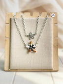 Angel Dahlia & Deer Fawn Charm Necklace