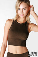 NIKIBIKI Vintage Chevron Highneck Crop Top-Tanks-Krush Kandy, Women's Online Fashion Boutique Located in Phoenix, Arizona (Scottsdale Area)