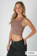 NIKIBIKI Vintage Chevron Highneck Crop Top-Tanks-Krush Kandy, Women's Online Fashion Boutique Located in Phoenix, Arizona (Scottsdale Area)