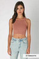 NIKIBIKI Vintage Chevron Highneck Crop Top-Tanks-Krush Kandy, Women's Online Fashion Boutique Located in Phoenix, Arizona (Scottsdale Area)