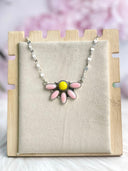 Days of Spring Collection Rosarita & Pink Conch Half Daisy Necklace