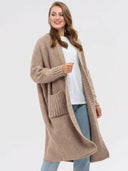 Pocketed Open Front Long Sleeve Longline Cardigan-Rae Collective, Women's Online Fashion Boutique Located in Phoenix, Arizona (Scottsdale Area)