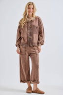 Mineral Washed Raw Hems Pants