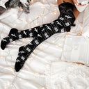 Christmas Element Bowknot Ribbed Trim Over Knee Stockings-Accessories-Rae Collective, Women's Online Fashion Boutique Located in Phoenix, Arizona (Scottsdale Area)