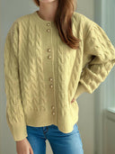 Cable-Knit Round Neck Long Sleeve Cardigan-Cardigans-Rae Collective, Women's Online Fashion Boutique Located in Phoenix, Arizona (Scottsdale Area)