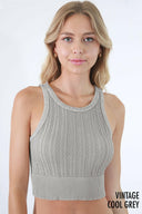 Second Skin Niki Biki Cable Knit Crop Top-Tanks-Rae Collective, Women's Online Fashion Boutique Located in Phoenix, Arizona (Scottsdale Area)