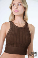 Second Skin Niki Biki Cable Knit Crop Top-Tanks-Rae Collective, Women's Online Fashion Boutique Located in Phoenix, Arizona (Scottsdale Area)