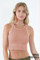 Second Skin Niki Biki Cable Knit Crop Top-Tanks-Rae Collective, Women's Online Fashion Boutique Located in Phoenix, Arizona (Scottsdale Area)