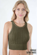 Second Skin Niki Biki Cable Knit Crop Top-Tanks-Rae Collective, Women's Online Fashion Boutique Located in Phoenix, Arizona (Scottsdale Area)