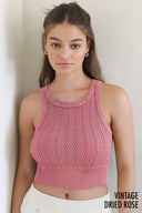 Second Skin Niki Biki Cable Knit Crop Top-Tanks-Rae Collective, Women's Online Fashion Boutique Located in Phoenix, Arizona (Scottsdale Area)