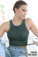 Second Skin Niki Biki Cable Knit Crop Top-Tanks-Rae Collective, Women's Online Fashion Boutique Located in Phoenix, Arizona (Scottsdale Area)