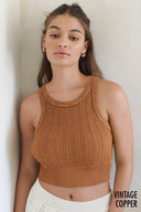 Second Skin Niki Biki Cable Knit Crop Top-Tanks-Rae Collective, Women's Online Fashion Boutique Located in Phoenix, Arizona (Scottsdale Area)