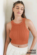 Second Skin Niki Biki Cable Knit Crop Top-Tanks-Rae Collective, Women's Online Fashion Boutique Located in Phoenix, Arizona (Scottsdale Area)
