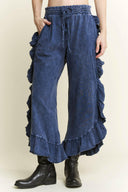 MineralWash fun Side Ruffle Croppped pants HP5796-Krush Kandy, Women's Online Fashion Boutique Located in Phoenix, Arizona (Scottsdale Area)