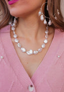 Aquamarines Freshwater Pearl Cluster Necklace-Chain Necklaces-Rae Collective, Women's Online Fashion Boutique Located in Phoenix, Arizona (Scottsdale Area)