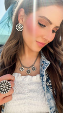 You Complete Me Concho Stud Sterling Silver Earring-Stud Earrings-Rae Collective, Women's Online Fashion Boutique Located in Phoenix, Arizona (Scottsdale Area)