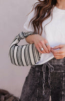 The Striped Chic Knot Clutch-handbags-Krush Kandy, Women's Online Fashion Boutique Located in Phoenix, Arizona (Scottsdale Area)