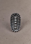 Sterling Silver Jeweled Fossil Crawler Ring-Crawler Rings-Rae Collective, Women's Online Fashion Boutique Located in Phoenix, Arizona (Scottsdale Area)