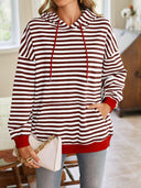 Lovelet Drawstring Striped Long Sleeve Hoodie-Rae Collective, Women's Online Fashion Boutique Located in Phoenix, Arizona (Scottsdale Area)