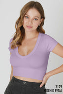 V Neck Crop Tee-Tanks-Rae Collective, Women's Online Fashion Boutique Located in Phoenix, Arizona (Scottsdale Area)