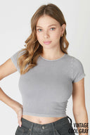 Vintage Ribbed Baby Tee-Short Sleeve Tops-Rae Collective, Women's Online Fashion Boutique Located in Phoenix, Arizona (Scottsdale Area)