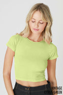 Vintage Ribbed Baby Tee-Short Sleeve Tops-Rae Collective, Women's Online Fashion Boutique Located in Phoenix, Arizona (Scottsdale Area)