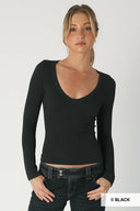 Dreamfit Deep V-Neck Long Sleeve - PREORDER-Long Sleeve Tops-Rae Collective, Women's Online Fashion Boutique Located in Phoenix, Arizona (Scottsdale Area)