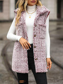 Full Size Button Down Collared Neck Vest-Rae Collective, Women's Online Fashion Boutique Located in Phoenix, Arizona (Scottsdale Area)
