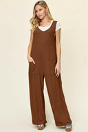 Double Take Full Size Texture Sleeveless Wide Leg Jumpsuit-Rae Collective, Women's Online Fashion Boutique Located in Phoenix, Arizona (Scottsdale Area)