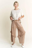 J.HER Mineral Wash Eyelet Pocket Ruffle Pants-Rae Collective, Women's Online Fashion Boutique Located in Phoenix, Arizona (Scottsdale Area)