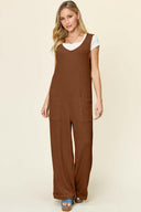 Double Take Full Size Texture Sleeveless Wide Leg Jumpsuit-Rae Collective, Women's Online Fashion Boutique Located in Phoenix, Arizona (Scottsdale Area)