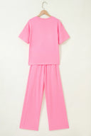 Sachet Pink Oversized Tee & Wide Leg Pant Set