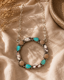 Turquoise Halo Stone Necklace S.No 3