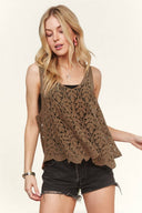 Women’s Leaf Crochet Sleeveless Tank Top