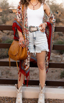 Bohemian Diamond Tassel Kimono-Kimonos-Rae Collective, Women's Online Fashion Boutique Located in Phoenix, Arizona (Scottsdale Area)