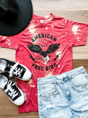 Bleached American Free Bird Graphic Tee-Graphic Tees-Krush Kandy, Women's Online Fashion Boutique Located in Phoenix, Arizona (Scottsdale Area)