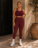 Plus-Size Burgundy Activewear Set
