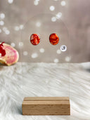 Desert Coral Dahlia Slab Studs