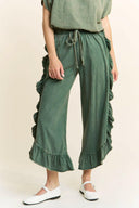 MineralWash fun Side Ruffle Croppped pants HP5796-Krush Kandy, Women's Online Fashion Boutique Located in Phoenix, Arizona (Scottsdale Area)