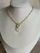 Quartz heart (gold) Necklace-Necklace-Krush Kandy, Women's Online Fashion Boutique Located in Phoenix, Arizona (Scottsdale Area)