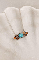 Turquoise & Amber Stone Necklace-Chain Necklaces-Rae Collective, Women's Online Fashion Boutique Located in Phoenix, Arizona (Scottsdale Area)