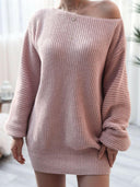 Balloon Sleeve Boat Neck Sweater Mini Dress-Rae Collective, Women's Online Fashion Boutique Located in Phoenix, Arizona (Scottsdale Area)