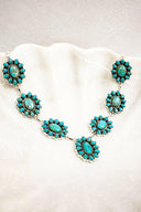 Turquoise Blossom Stone Necklace-Squash Blossom Necklaces-Rae Collective, Women's Online Fashion Boutique Located in Phoenix, Arizona (Scottsdale Area)