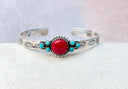 Rosarita Round Bar Turquoise Cuff-Bracelets-Krush Kandy, Women's Online Fashion Boutique Located in Phoenix, Arizona (Scottsdale Area)