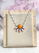 Days of Spring Collection Rosarita & Pink Conch Half Daisy Necklace